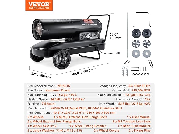  VEVOR Kerosene Forced Air Heater
