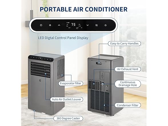 Vossfamul 450sqft 3-in-1 Portable AC