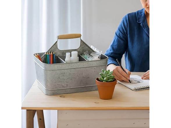 Benzara Galvanized Metal Sturdy Carry A