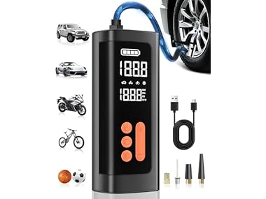 $13.99, Was $29.99, 53% Off! NOBIWA Tire Inflator Portable Air Compressor dealfomo