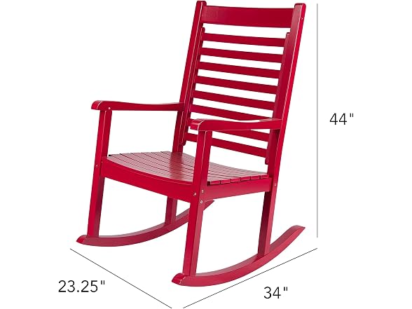 Shine Company Wood Rocking Chair, Red - Gallery 3