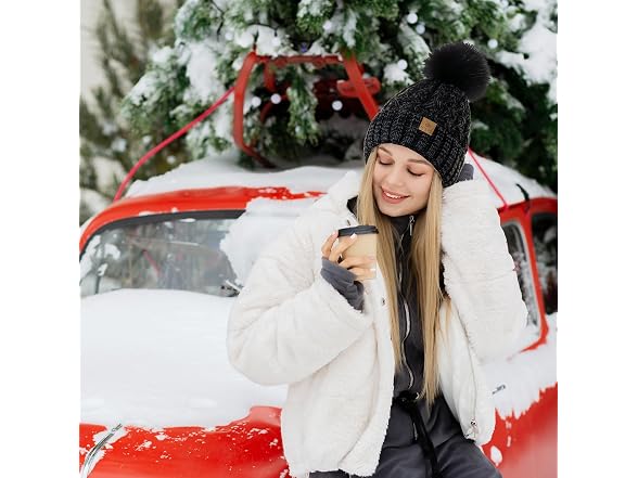 Page ONE Women (OS) Winter Ribbed Beanie Cap Hat