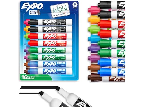 EXPO Dry Erase Markers, Low Odor Ink, As