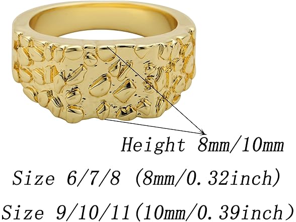 14K Gold Plated Nugget Rings (8)