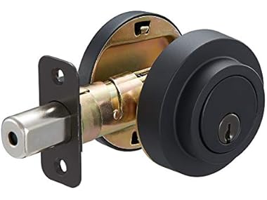 $9.99 Amazon Basics Contemporary Round Deadbolt Black dealfomo