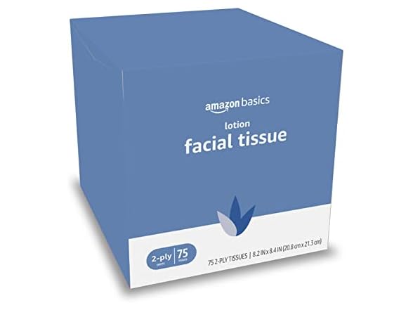 Amazon Basics 2 Ply Facial Tissue with Lotion 75ct