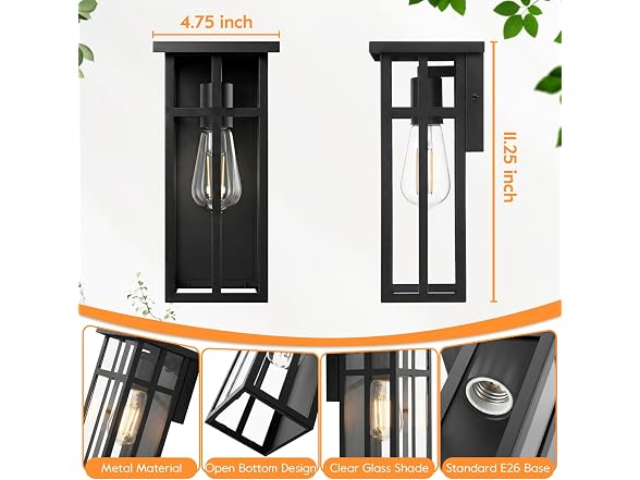 BesLowe Outdoor Wall Light Fixtures GV3T