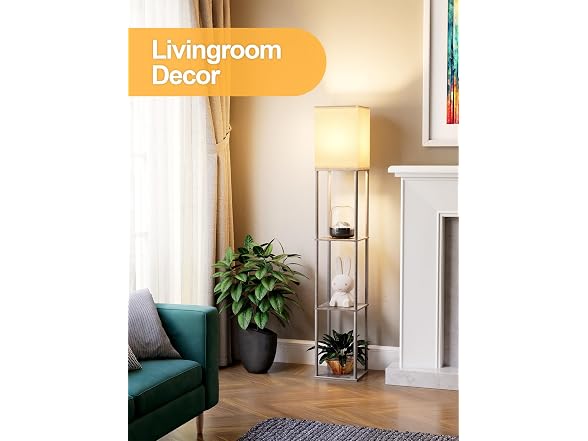 PARTPHONER Floor Lamp with Shelves