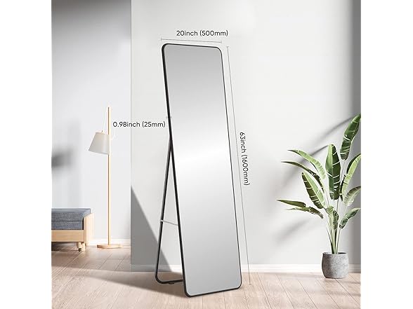 SNUGACE 65" Full Length Mirror, Black