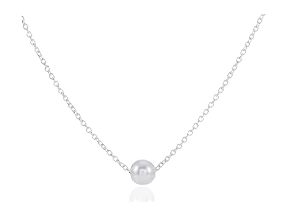 Yalice Tiny Pearl Choker Necklace Silver