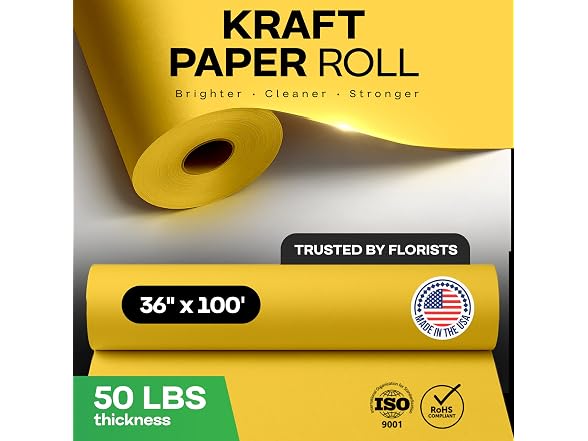 Yellow Flower Wrapping Paper 36x100ft