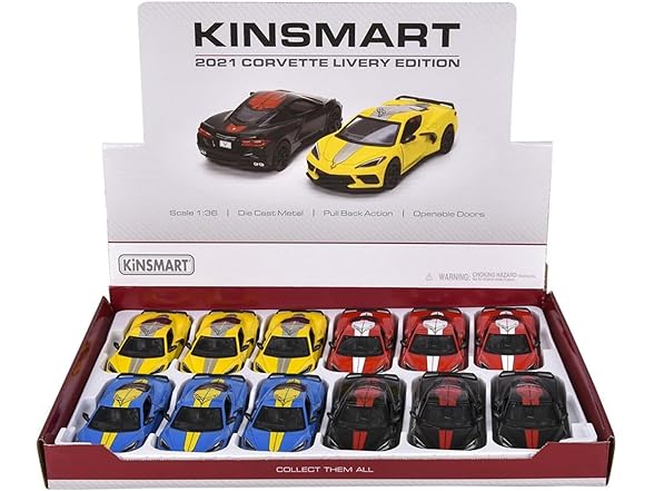 5" Die-Cast Pull Back 2021 Corvette  12 Count