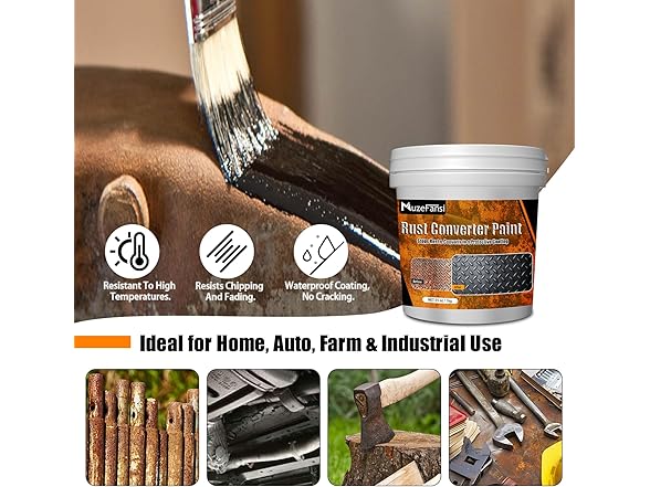MuzeFansi 2-in-1 Rust Converter & Metal Primer