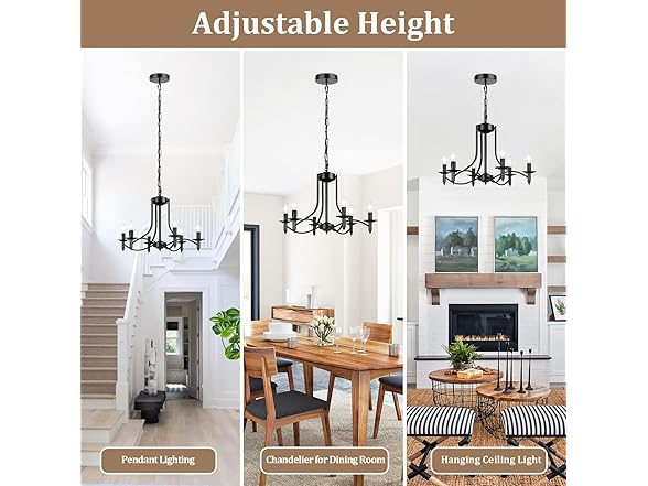 Brightever 6-Light Black Farmhouse Chandelier