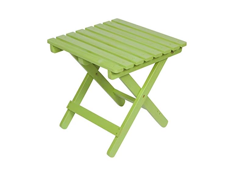 Shine Company 4119LG Square Wooden Folding Side Table Lime