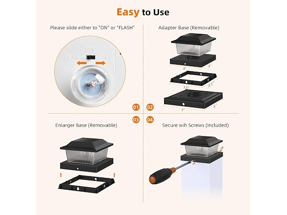 Flyingod Solar Post Cap Light 2-Pack