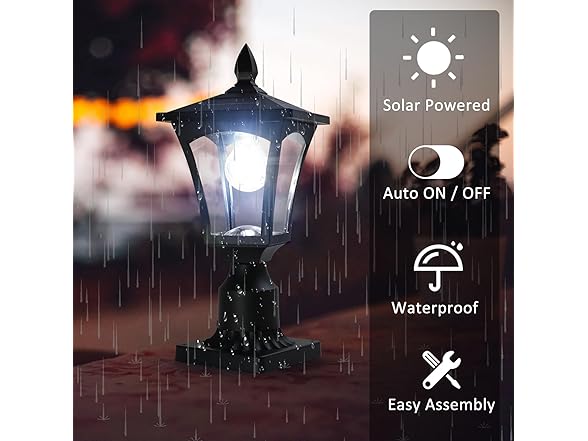 Suponar Solar Lamp Post Light | Cool White