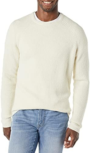 Amazon Essentials Men's Long-Sleeve Soft Touch Crewneck Sweater, Ivory, Small
