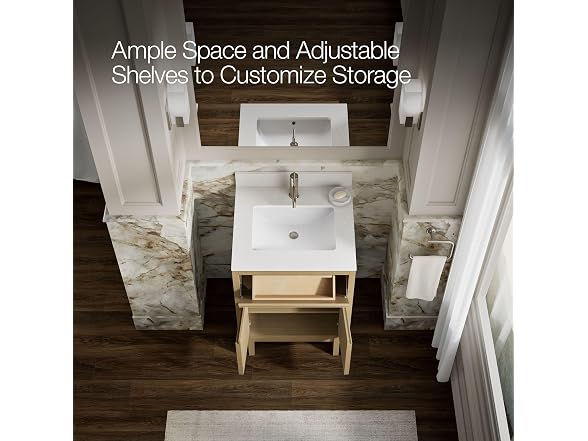 Kohler 24" Bathroom Vanity Cabinet with Sink Quartz Top, Oak