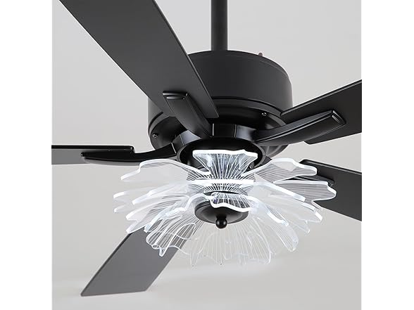 Parrot Uncle F6035BK 52 Inch Ceiling Fan with Lights and Remote