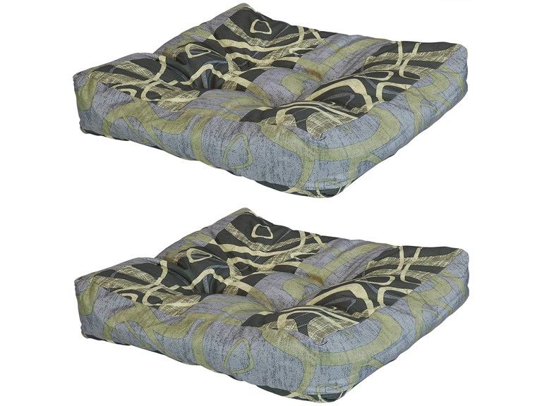 Set of 2 Tufted Indoor/Outdoor Cushions