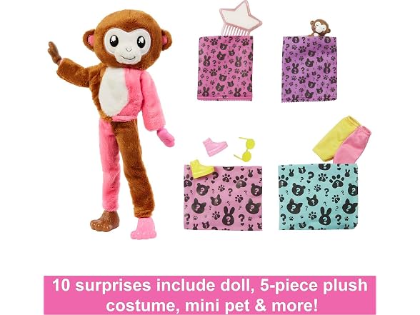 Barbie Cutie Reveal Fashion Doll, Jungle