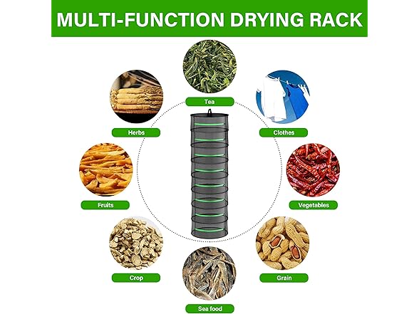 iPower 2ft 8-Layer Hanging Herb Mesh Rack