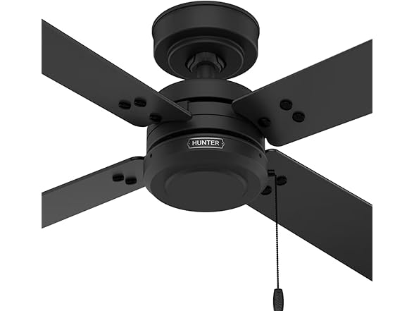 Hunter Ceiling Fan 52 inch Matte Black, Pull Chain