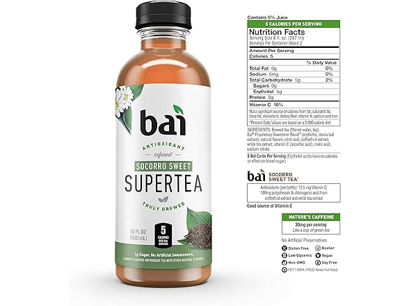Bai Iced Tea, Socorro Sweet, Antioxidant Supertea
