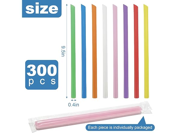 300 Individually Wrapped Boba Straws