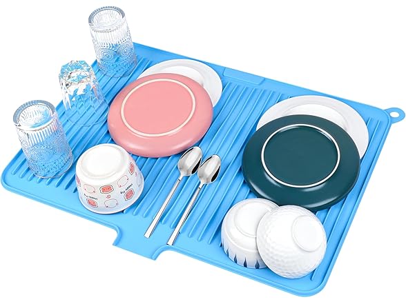 Dish Drying Mat Blue