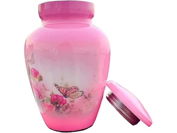 Human Pink Fresh Flowers Cremation Urn