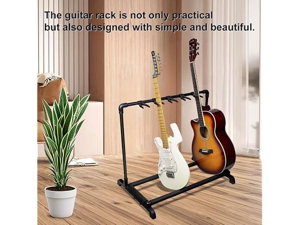 Takywep Foldable Multi Guitar Stand, Heavy-Duty Rolling Rack for Acoustic/Electric/Bass Guitars, Non-Slip Rubber Padding, Portable Storage Display for Home Studio Stage Band Use