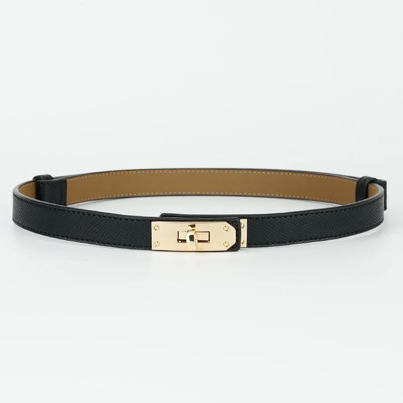 Womens Skinny Leather Adjustable Belt - Gallery 12