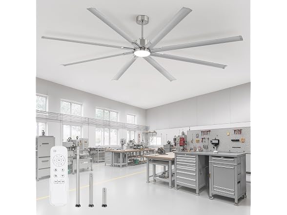 ZMISHIBO 96" Aluminum Ceiling Fan with Lights