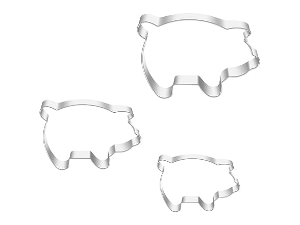 NIIIYTYB 3 Pack Pig Cookie Cutter Set