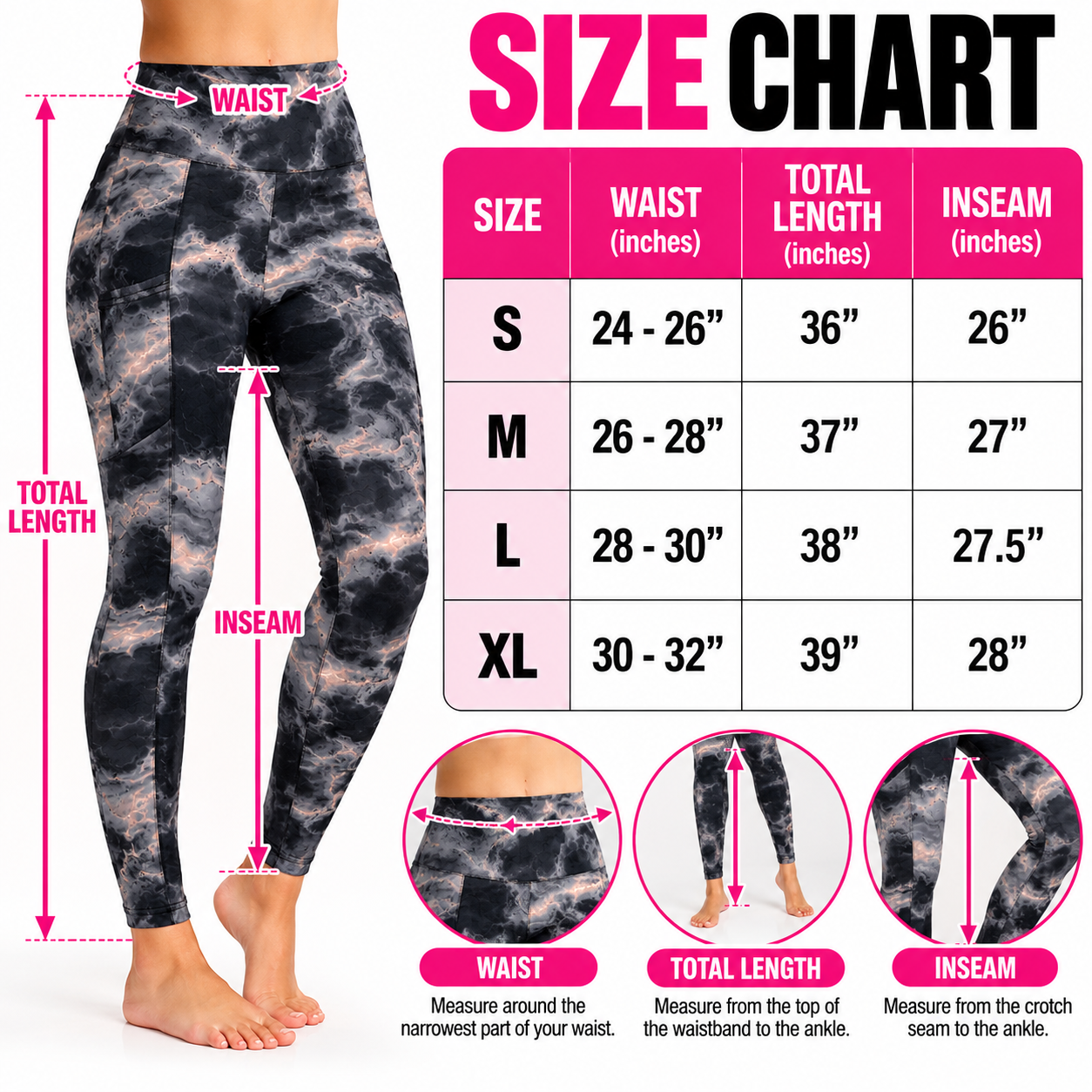 (5PK) Women's Leggings W/ Pockets - Gallery 6