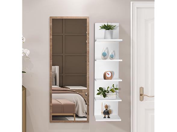 Bloddream 5 Tier Wall Shelves with LED Light