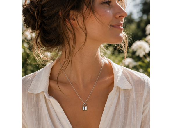 Silver Locket Pendant Necklace