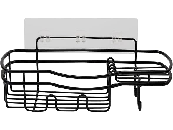 Bath Bliss Ultimate 3 Piece Adhesive Shower Caddy Set Black