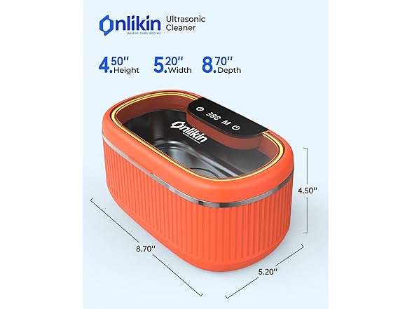 Onlikin Ultrasonic Orange Jewelry Cleaner - Gallery 8