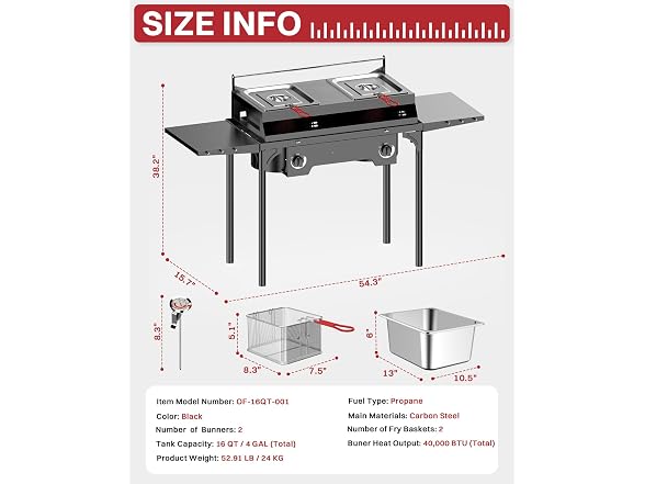 Pipopa Outdoor Propane Deep Fryer