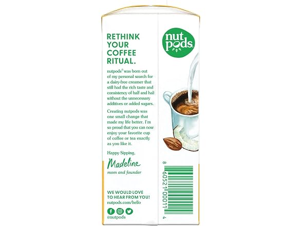 nutpods Dairy-Free Creamer Unsweetened, 11.2 oz.