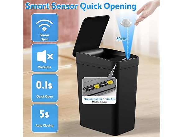 KOEYLE Bathroom Trash Can with Lid, 2PK