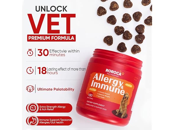 ROROCA Dog Allergy Relief Chews - Anti