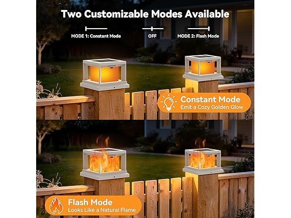 Brightever Solar Post Cap Flame Light Outdoor