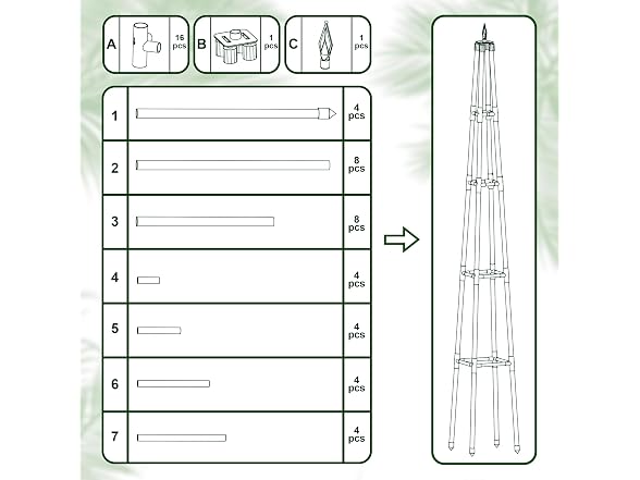 Hsundries 6FT Obelisk Trellis