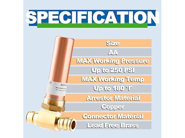 AquaNeurk Copper Water Hammer Arrestor