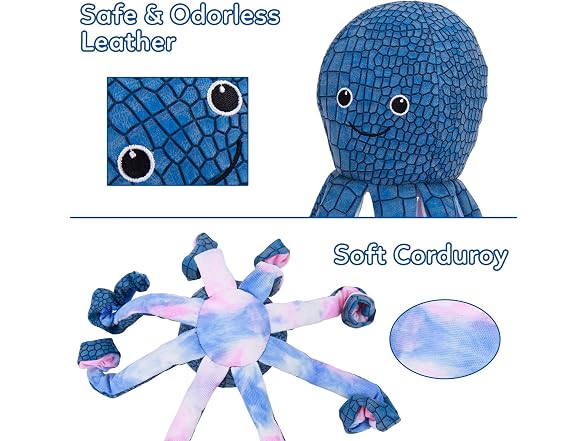 Emorefun Squeaky Dog Chew Toys,Octopus