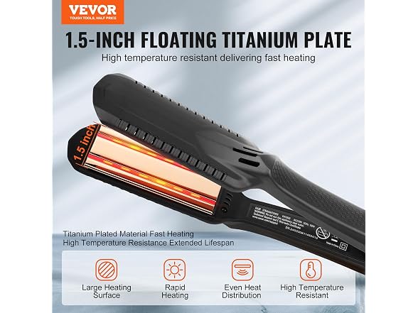 Hair Straightener, 1.5-inch Titanium Flat Iron
